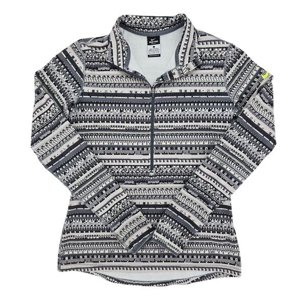 Nike Women's Half Zip Pullover Top Black Gray L - Picture 1 of 5